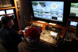 Video control room for Glencoe Grand Prix bike race event production