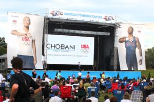 Chobani athlete sponsorship stage