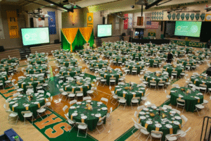Set up for Saint Patrick High School Gala